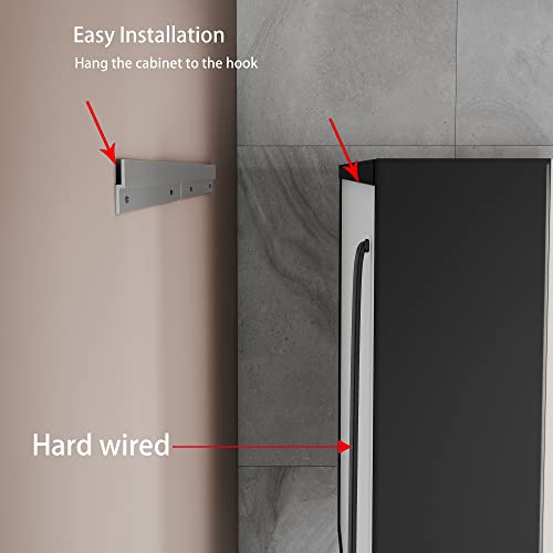 24"x30" Medicine Cabinet Mirror Bathroom Medicine Cabinet with Mirror | Lighted Medicine Cabinet, Black Medicine Cabinet with Lights, Defogger, Outlets, USB, Dimmable, Wall Mounted, Swing Left - size: 24x30 Inch