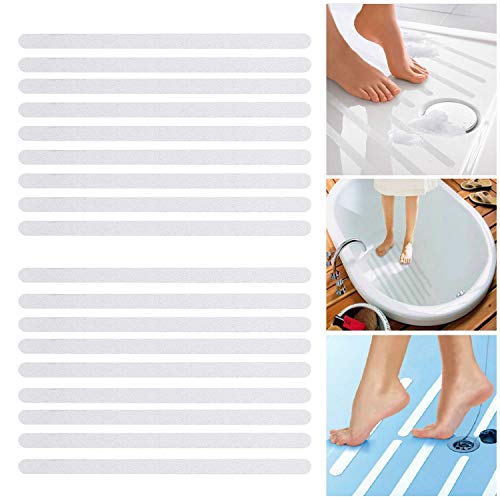 Non Slip Bath Stickers 18pcs, Safety Shower Treads Strips, Bathtub Anti-Slip Stickers, Anti Skid Tape for Shower,Tub, Steps 15Inch by 0.8Inch,Clear | Non Slip Bath Stickers, Safety Shower Treads Strips, Clear Anti Skid Tape for Shower Floor, Tub, Stairs,