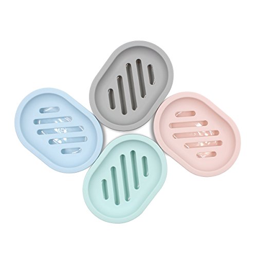 Topsky 2-Pack Soap Dish with Drain, Soap Holder, Soap Saver, Easy Cleaning, Dry, Stop Mushy Soap (Green) - color: Green