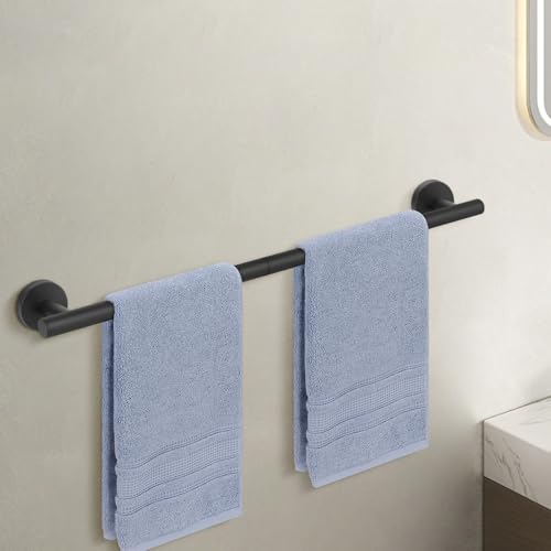 Livabber Bath Towel Bar, 304 Stainless Steel Towel Rack, Heavy Duty Towel Holder Wall Mounted for Bathroom/Kitchen, Usable Hanging Length-20.9 Inch, Total Length-23.7 Inch (Black) - color: Black, size: 24 Inch
