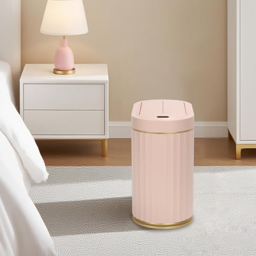 SYNCVIBE Bathroom Sensor Trash Can, 2 Gallon, Butterfly Lid, Pink | Automatic Garbage Can, Waterproof Slim Trash Bin, Under-Counter IPX5 Wastebasket for Dorm, Kitchen, Bedroom and Living Room - color: Pink