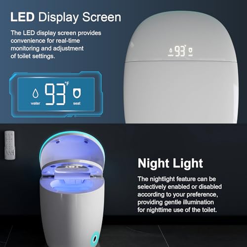 Smart Bidet Toilet with Foam Shield, Auto Open/Close Lid & Seat, Foot Sensor Flush, Tankless One Piece Elongated, Heated Seat, Instant Warm Water & Dryer - color: White