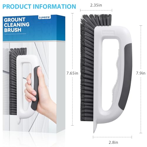 Lumkew Grout Cleaning Brush, V Shape Stiff Grout Cleaner Brush for Floors Tile Grout Scrubber Bathroom Shower Corner, 1 Pcs