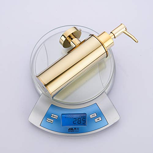 BGL Soap Dispenser Stainless Steel 304 Gold Wall Mount Liquid and Soap Dispenser Round for Kitchen and Bathroom - color: Gold