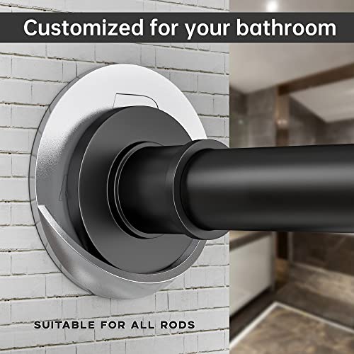 Shower Curtain Rod Holder 3M Adhesive | Heat Resistant | Waterproof | Max Load 60 lbs Shower Rod Retainer for Wall, 2 Pack, Chrome (Rod Not Included) - color: Chrome