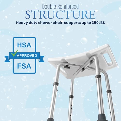 Dr Kays Shower Chair for Inside Shower Bench for Bathtub 350lb Support | Premium Aluminium, Heavy-Duty Bathroom Chair for Inside Bathtub, Bath Bench, Bath Seat for Washroom