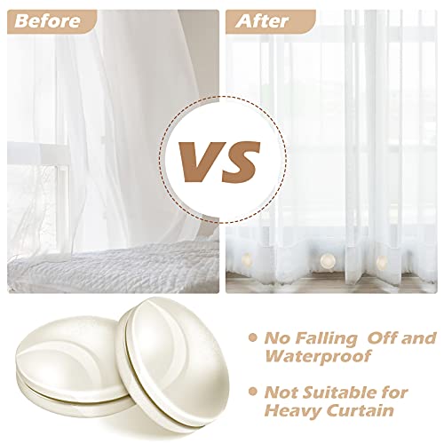 Jetec 12 Pcs/6 Sets Magnetic Curtain Weights No Sew Shower Curtain Magnets Beige Plastic Shower Curtains Liner Clips for Light Curtains Tablecloth Liner - color: Beige