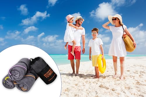 Dofilachy 4 Pack Camping Towel - Camping Towels Quick Dry Towel Microfiber Travel Sports Towel for Camp Bath Beach Swim, Large 24” x 48” - color: Black-4