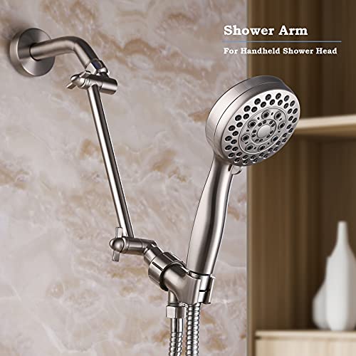 Shower Head Extender, Adjustable Shower Head Extension Brushed Nickel, Adjustable for Any Shower Angels, Universal Straight Shower Arm - color: Brushed Nickel, size: 10 Inch