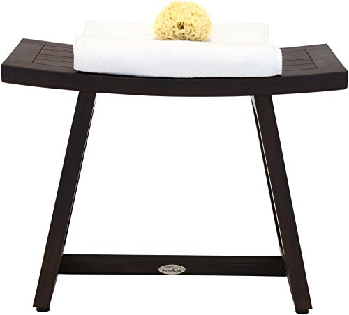 Patented 24" Asia Buru Mocha-Shield Teak Shower Bench - A. Bench | Durable, Water-Resistant Teak, Shower Chair & Shaving Foot Rest, Indoor/Outdoor Use - size: A. Bench