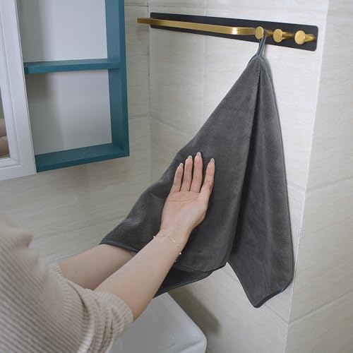 Microfiber Hand Towels for Bathroom, 16 x 31 Inch, Grey, 3Pack | Ultra Soft, Makeup Remover Cloth, Face Cleansing Towel - color: Dgreyx3