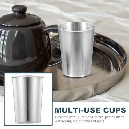 1Pc Stainless Steel Pint Cups Shatterproof Cup Tumblers Stackable Metal Drinking Glasses BPA Free Unbreakable Stackable for Bar Home Restaurant Camping Kids