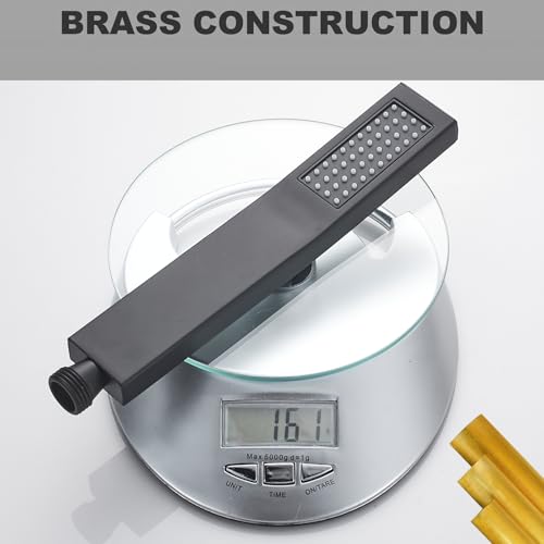 Handheld Shower Head,High Pressure Black Shower Head,Water Saving Detachable Shower Wand with Solid Brass Body and 5 ft Flexible Hose, Easy to Clean and Durable - color: Matte Black