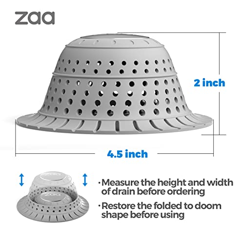 Bathtub Drain Hair Catcher, Premium Silicone Shower Hair Catcher, 1Pack Collapsible Hair Stopper for Pop Up and Regular Drains of Shower, Bathtub, Bathroom Sink, Bathroom Fixture Accessories, Gray | Gray Collapsible Shower Drain Hair Catcher for Pop Up Tu