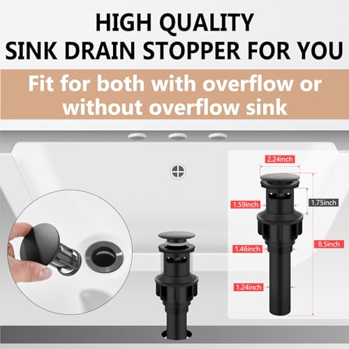 Matte Black Bathroom Faucet 3 Hole 8 Inch Widespread Waterfall | 2-Handle Vanity Faucet, Pop-Up Drain, Supply Lines, Adjustable 4- to 16-Inch Widespread Fit, 360° Swivel Spout - color: Matte Black