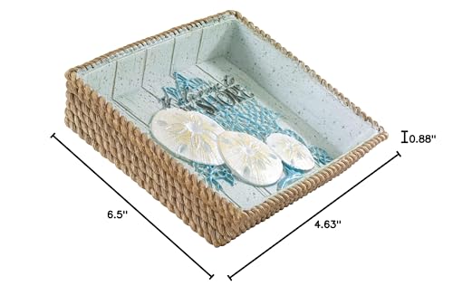 Avanti Linens - Soap Dish, Guest Bathroom Essentials, Coastal Home Decor (Beachcomber Collection) - size: 6.5" x 4.6" x 0.9"