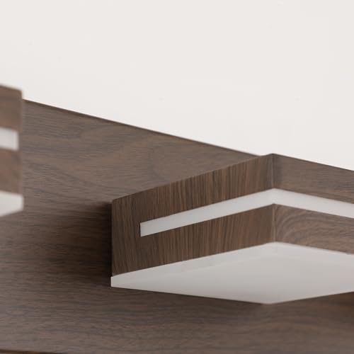SineRise LED Modern Bathroom Vanity Light Fixtures, Modern Acrylic Bathroom Wall Lighting Fixtures Over Mirror, 2-Light, 15.5-Inch, Brown, White - color: Brown, White, size: 2-Light, 15.5-Inch