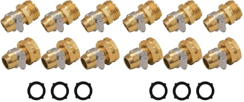 Hourleey Garden Hose Repair Connector with Clamps, Fit for 3/4" or 5/8" Garden Hose Fitting, Male and Female Hose Adapter Water Hose Repair Kit, 3 Set (Pack of 2) - size: 3-Set (Pack of 2)