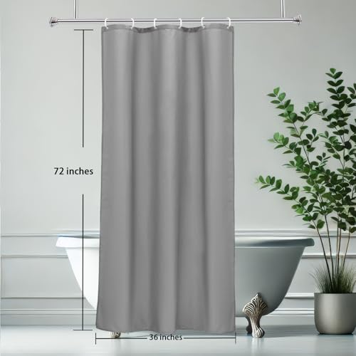 AooHome 36 Width x 72 Height Inch Stall Size Shower Curtain, Fabric Bathroom Curtain for Hotel, Water Repellent, Light Grey - color: Light Grey, size: 36"W x 72"L (Pack of 1)