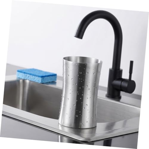 Ipetboom Stainless Steel Travel Toothbrush Cup with Waist Design Versatile Bathroom Tumbler for Gargle Water Wine and Toothbrush Holder Practical Multi Use Wash Cup for Home and Travel