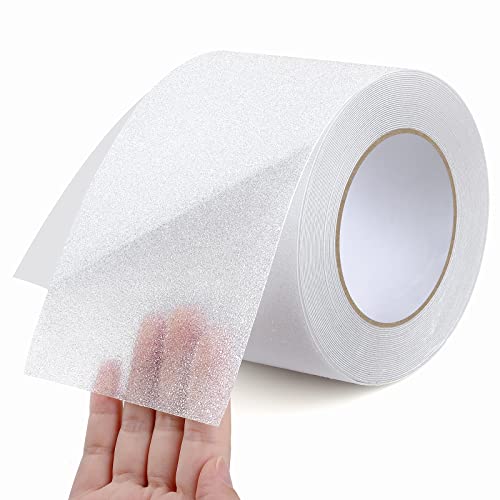 Anti Slip Tape, Waterproof Self Adhesive Transparent 4"x32.8Ft Grip Tape | Clear Invisible Surface, High Traction Wear Resistant, Ideal for Bathroom, Pool, Stairs, Walkways & Ramps - color: Transparent, size: 4 Inch x 32.8ft