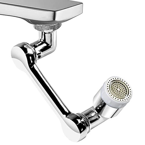 Faucet Extender 1080°Rotating Swivel, Sink Water Faucet Aerator Extension with Robotic Arm,2 Water Flow Modes Universal Fit for Bathroom Kitchen Faucet, Easy DIY Installation