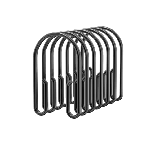 Black Shower Curtain Hooks Rings ,Double Sided Shower Curtain Rings Rust Proof,12 pcs Shower Hooks for Inside Shower,Smooth Sliding Anti-Drop Double Shower Rings for Curtain (Black) - color: Black