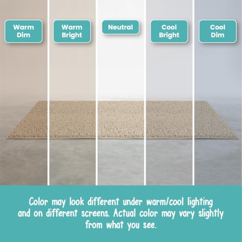 ITSOFT 24"x21" U-Shaped Non-Slip Shaggy Chenille Toilet Contour Bathroom Rug with Water Absorbent, Beige - color: Beige, size: 24" x 21" (U-Shaped)
