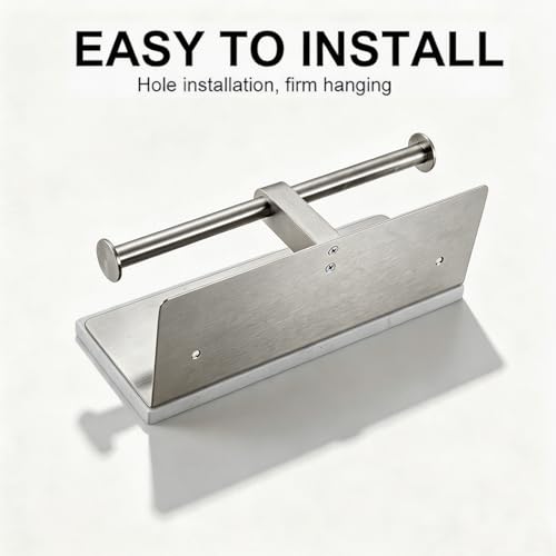 Brushed Nickel Toilet Paper Holder Wall Mount, NEWRAIN Rustproof Commercial Double Toilet Tissue Holder with Marble Phone Shelf, Stainless Steel Toilet Roll Holder for Bathroom, Washroom, Hotel, RV - color: Brushed Nickel, style: Marble