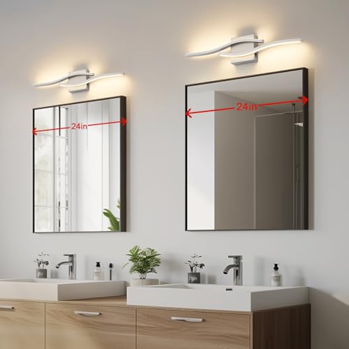 Joossnwell Brushed Nickel Bathroom Vanity Lights Fixtures Over Mirror 5CCT Dimmable Bathroom Light Fixture Modern Vanity Lighting Bar Led Bath Vanity Light 23 Inch Wall Lamp - color: Brushed Nickel, size: 23 inch long