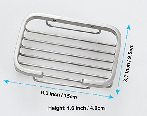 Deezio Satin Nickel Stainless Steel Soap Dish, Rectangular, 5 x 3.5 Inch, Wall Mounted, 100%