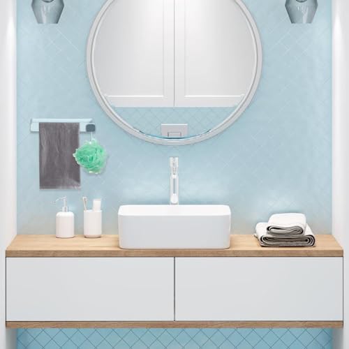 2-Pack Towel Bars, Wall-Mounted Bath Towel Racks, Self-Adhesive No-Drill Installation, Suitable for Bath Towels/Hand Towels, Modern Minimalist Design (Off-White)