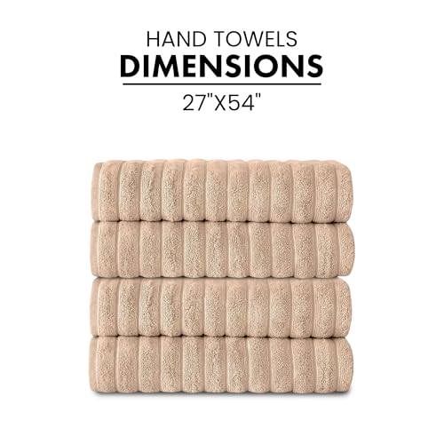 Classic Turkish Towels CTT Premium 4 Pack Bath Towels Set, Made with 100% Turkish Cotton, Spa & Hotel, Quick Drying Towels, Absorbent & Comfy | 27"x54" (Almond Beige) - color: Almond Beige, size: 4-Piece Bath Towel Set