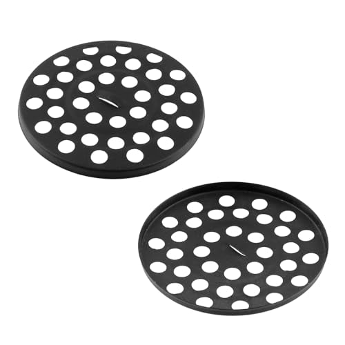 Antrader Shower Drain Cover, Stainless Steel Anti-Clogging Strainer Grid, 2.48" Diameter, 0.16" Thickness,with 0.2" Outlet Hole for Bathroom Kitchen Balcony Garage, Round - color: Black, size: 2.48" Round
