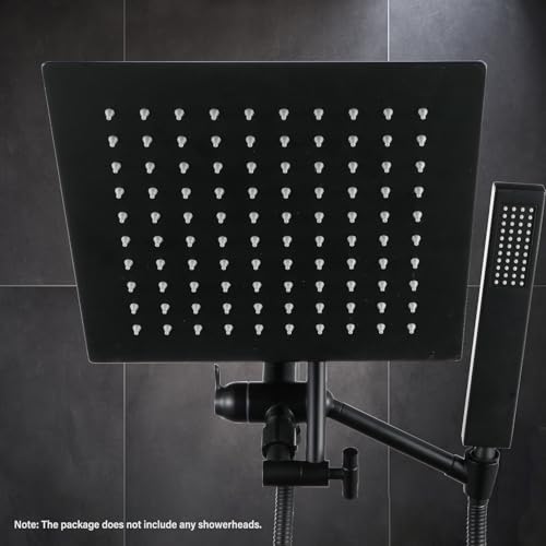 All Metal Shower Diverter Valve With HandShower Holder - Upgraded 3 Way Shower Head for Handheld and Fixed Rain Showerhead - Universal G1/2 Arm, Bathroom Part, Matte Black - color: Black
