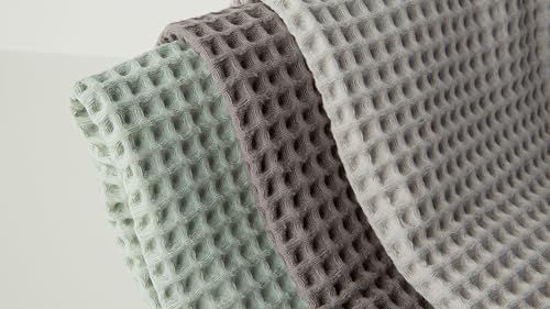 Waffle Cotton Bath Towels-100% Turkish Cotton, Quick Dry, Ultra Soft, Premium Absorbent, Weave Design, Fast Drying-2 Pieces Bath Towel Set (1 Large Bath Towel and 1 Hand Towel) (Sage) - color: Sage