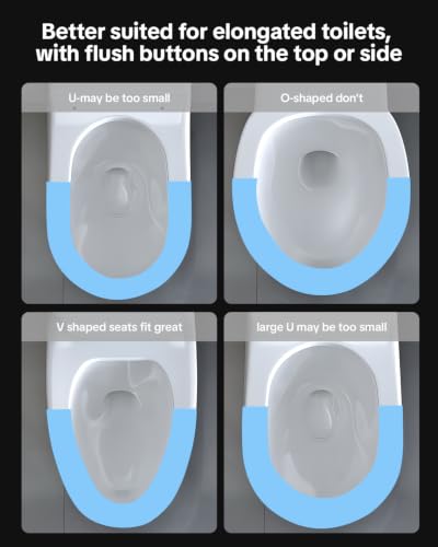 Bidet Toilet Seat in Elongated White – 4 Cleaning Modes | Bidet with Dryer Heated, Warm Water, Automatic Odor Removal, Remote Control | Smart Toilet Seat with Night Light for Families