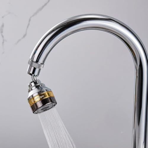 Kitchen Faucet Spray Head, Solid Brass and Stainless Steel, 360 Degree Rotatable Aerator – 3 Flow Mode Adjustable, High Pressure Booster, Anti-Splash, Water Saving Faucet Sink (Medium) - style: Medium