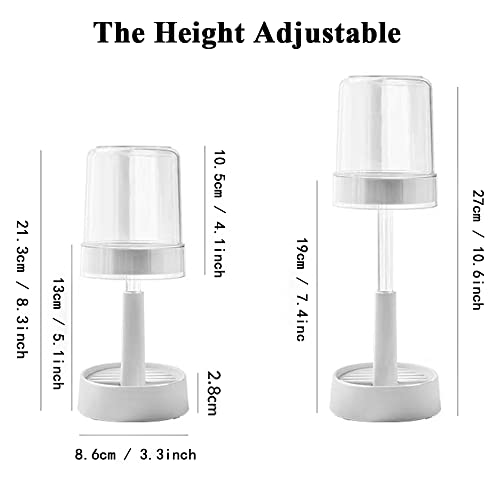 Toothbrush Holder with Cup/Cover Contains 2 Slots, Compatible with Electric Toothbrushes and Conventional Toothbrushes, Can Store Toothpaste Meiloi
