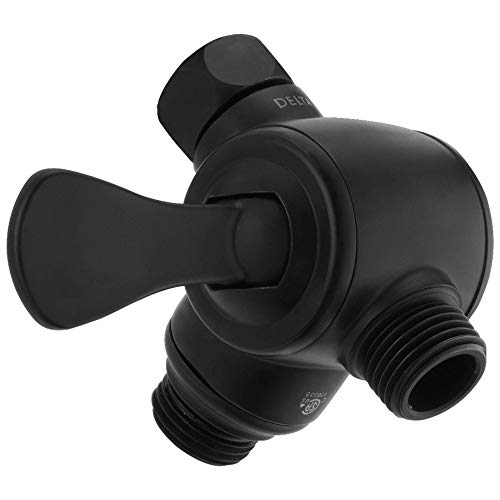 DELTA FAUCET U4929-BL-PK 3 Way Arm Hand Shower Diverter, Matte Black - color: Matte Black