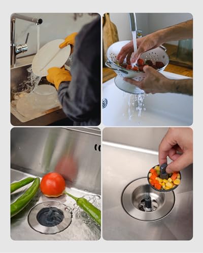 Hibbent Upgraded 3 in 1 Kitchen Sink Drain Strainer and Stopper Combo, Stainless Steel Metal Pop Up Sink Stopper, Anti-Clogging Basket with Foldable Handle for US Standard 3-1/2 Inch Drain - style: Stainless Steel with 1 Strainer