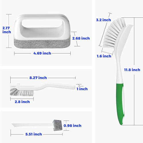 Holikme Dish Brush Cleaning Brush Set for Cleaning Groove Gap,Green | Dish Brush Set Cleaning Brush Set, Scouring Pad for Cleaning, Groove Gap Brushes for Pot, Pan, Abrasive Wheel Brushes - color: Green