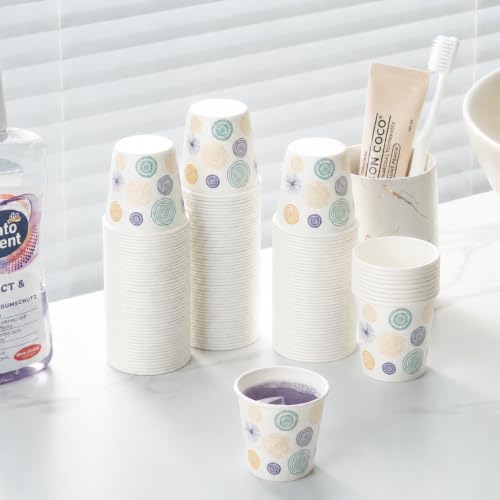 Tamone 600 Pack 3 oz Bathroom Cups, Small Paper Cups, Mouthwash Cups, Disposable Paper Cups,3oz Paper Cups for Party, Picnic, BBQ, Travel, Home and Event - color: Beige