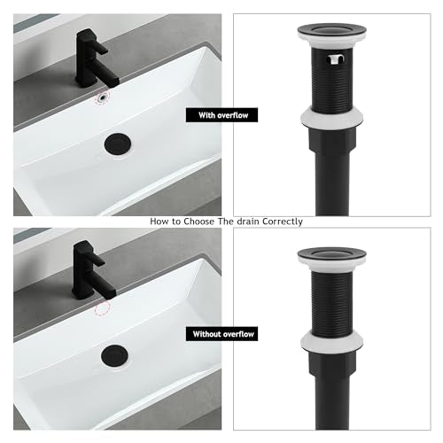 Bathroom Sink Drain,5 Pack Matte Black Drain Stopper Without Overflow,Small Cap Pop Up Drain Assembly with Detachable Strainer Basket,Built-in Anti-Clogging, Stainless Steel Nut - color: 5 Pack-matte Black-small Cap, style: Without Overflow