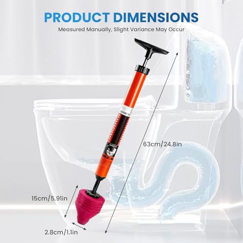 High Pressure Air Toilet Plunger, Heavy Duty Unclogger for Bathroom, Powerful Clog Remover Tool Alternative to Drain Snake (1PC)