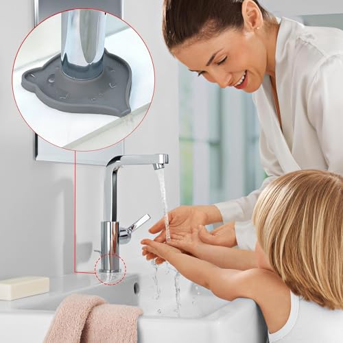 Compact Silicone Kitchen Sink Faucet Splash Proof Mat, Tap Water Diversion Splash Guard Drain Pad(Grey,2PCS) - color: Greyx2