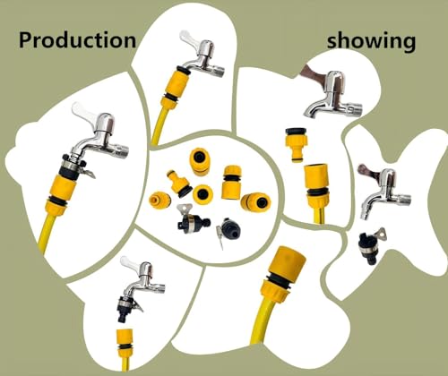 1/2inch Universal Hose quick Connector accessory Set, High-pressure car wash gun, washing machine faucet connector, garden irrigation tool hose quick-connect 9 pieces set.