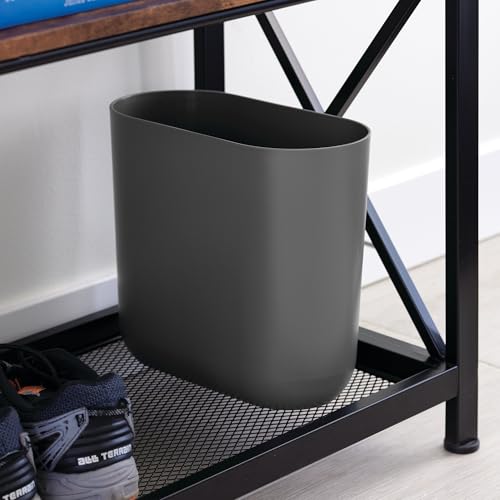 iDesign Small Slim Plastic Bathroom Trash Can, 2-Pack, Gray | Bedroom, Office, Desk, Dorm - color: Charcoal, style: Pack of 2