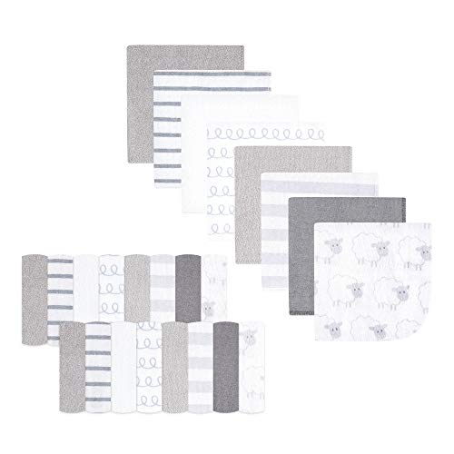 Hudson Baby Unisex Baby Rayon from Bamboo Washcloth Bundle, Gray Sheep, One Size - color: Gray Sheep