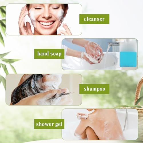 3 Pack Foaming Soap Dispenser Empty Plastic Foam Pump Bottle Refillable Foam Soap Bottle Dispenser for Shampoo Liquid Soap Face Wash (Clear, 450ml/15oz) - color: Clear, size: 450 ml